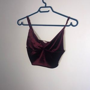 Cute burgundy velvet top